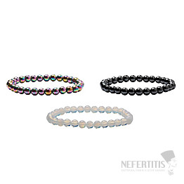 Gift set of hematite bracelets with opal