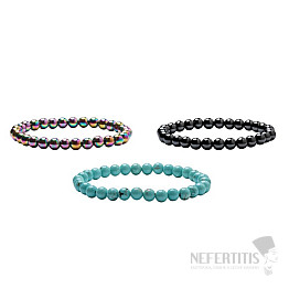 Gift set of hematite bracelets with tyrkenite