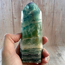 Rainbow fluorite spike - obelisk 6