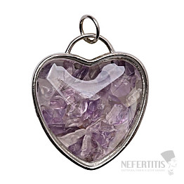 Pendant Glass heart with amethyst