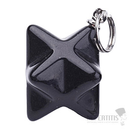 Obsidian black pendant Merkaba star