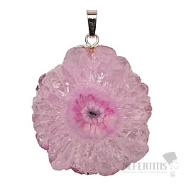 Sun crystal cut by stalactite pendant pink