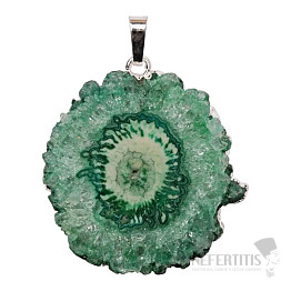 Sun crystal cut by stalactite pendant green