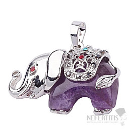 Amethyst pendant Elephant