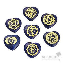 Lapis lazuli heart with chakra symbols