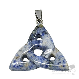 Křemen se sodalitem přívěsek Triquetra