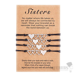 Heart Friendship Bracelets for Four Sisters