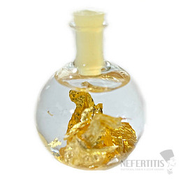 Flasche mit Gold - Dekoflasche 3 cm