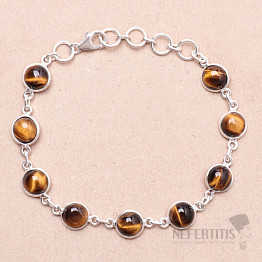 Tiger eye bracelet silver Ag 925 N3031