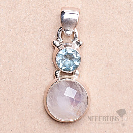 Moonstone rainbow pendant silver Ag 925 N4916