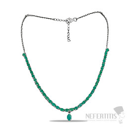 Silver necklace with cut emeralds Ag 925 015177 EM