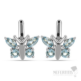 Silver earrings with cut Blue Sky topaz Ag 925 016641 BT