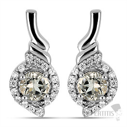 Silver earrings with cut morganites and zircons Ag 925 029862 MG