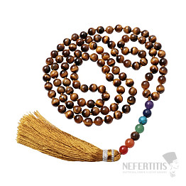 Japa Mala Tiger Eye Bead Chakra Necklace