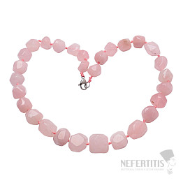 Rose quartz necklace made of large nuggets