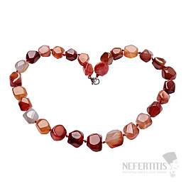 Red agate necklace made of large nuggets