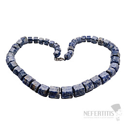 Quartz with sodalite cut bead necklace