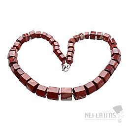 Red jasper necklace made of cut beads