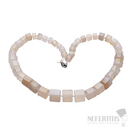 White agate necklace made of cut beads