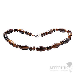 Tiger eye oval and rondel necklace