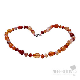 Carnelian drops and rondels necklace