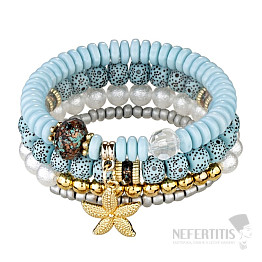 A set of four summer bracelets with a star