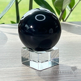 Obsidian black celestial eye sphere Mexico 3