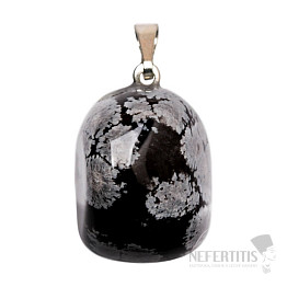 Obsidian flake tumbled pendant