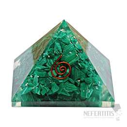 Orgonite pyramid with malachite