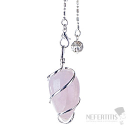 Silver-plated Rose quartz pendulum