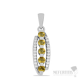 Silver pendant with cut citrines and zircons Ag 925 014295 CT