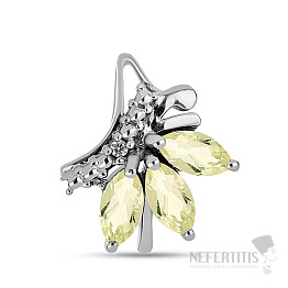 Silver pendant with cut Lemon topazes and zircons Ag 925 027511 LET