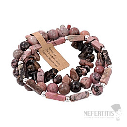 Set of three rhodonite bracelets