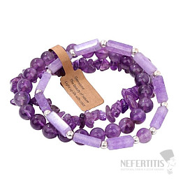 Set of three attractive amethyst bracelets