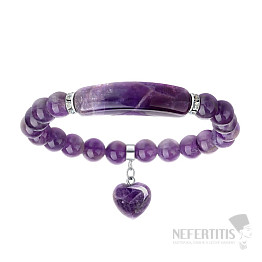 Amethyst bracelet with a heart