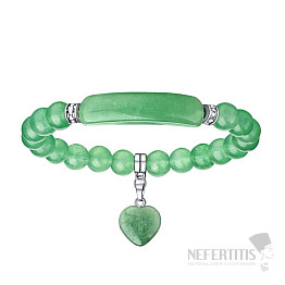 Aventurine green bracelet with a heart