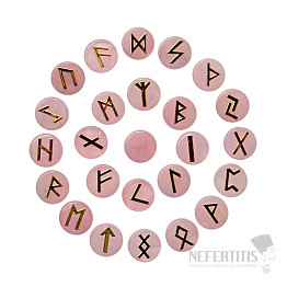 A set of runestones made of Rose quartz