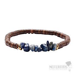 Armband aus Lapislazuli und Kokosnuss