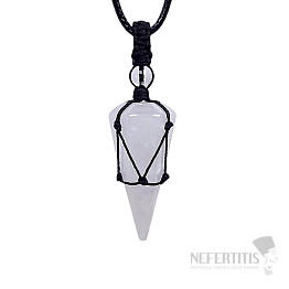 Crystal conical pendant on a waxed string