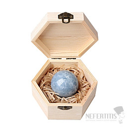 Kyanite blue ball in a gift box