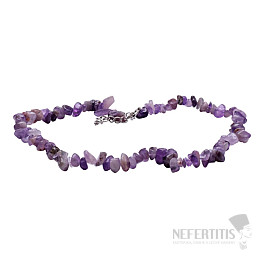 Amethyst necklace made of polished pieces