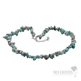 Amazonite necklace made of polished pieces