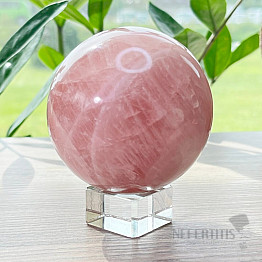 Polished rose quartz ball Madagascar 11