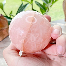 Polished rose quartz ball Madagascar 12