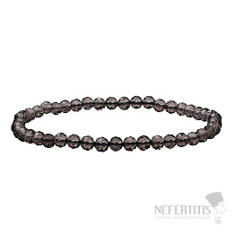 Obsidian smoke bracelet cut beads 4 mm