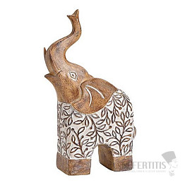 Elephant colored beige-white sculpture polyresin 35 cm