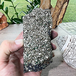 Raw shungite with pyrite 7