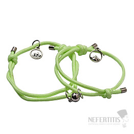 Bracelets for couples Magnet yellow-green string