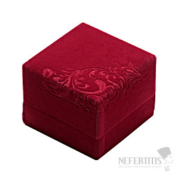 Wine velvet gift box for rings 6 x 6 cm