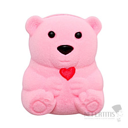 Velvet gift box Pink teddy bear